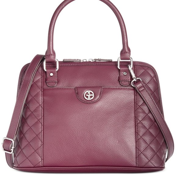 Giani Bernini Quilted Dome Satchel wine NWT - Picture 1 of 2